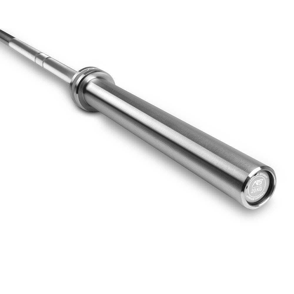 Barre d’entraînement ATS 2.20m 50mm 20kg sans moletage central Chrome