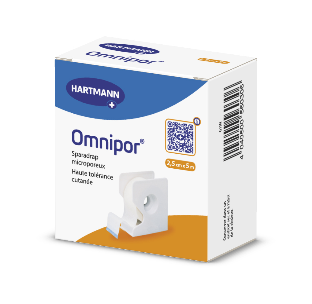 Sparadrap en dévidoir 2,5cm x 5cm - Omnipor