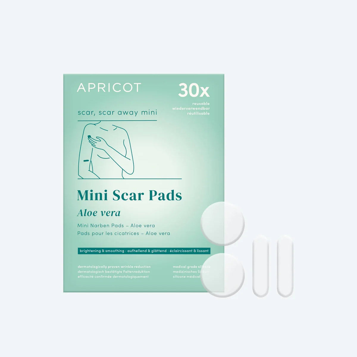 4 patchs soin de la cicatrice Mini à l'Aloé Vera réutilisable