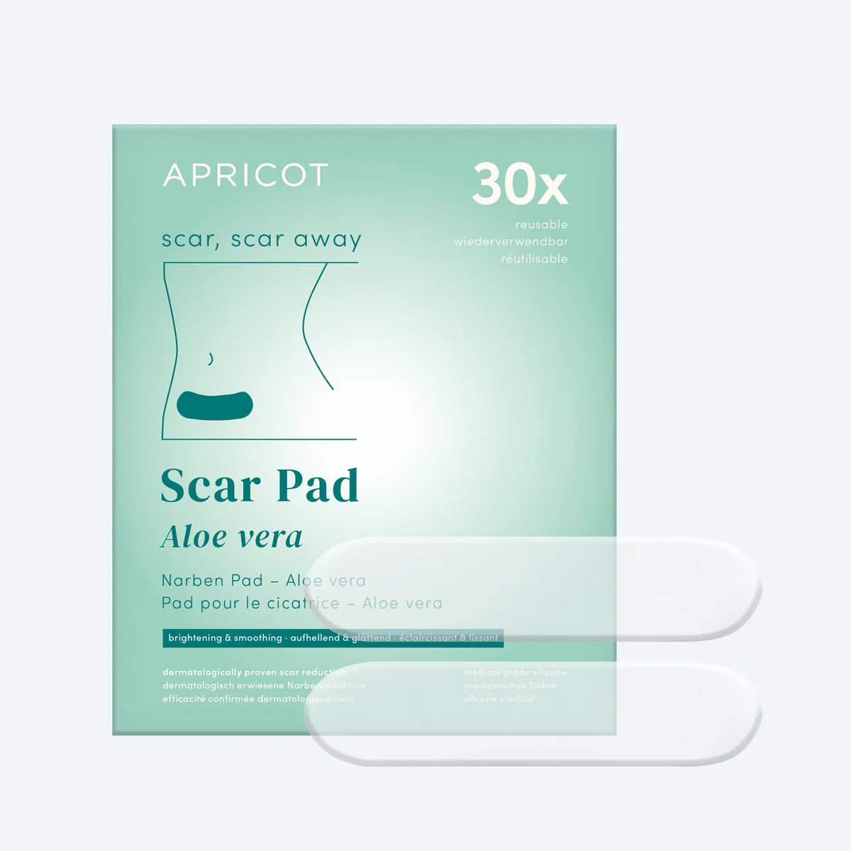 2 Patchs soin de la cicatrice à l'Aloé Vera réutilisable