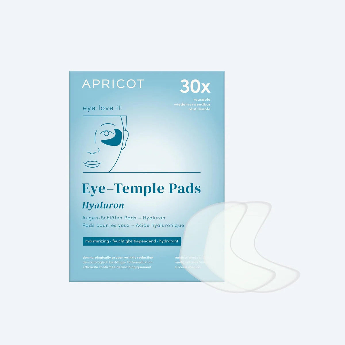 2 Patchs hydratant yeux et tempes à l'acide hyaluronique réutilisable