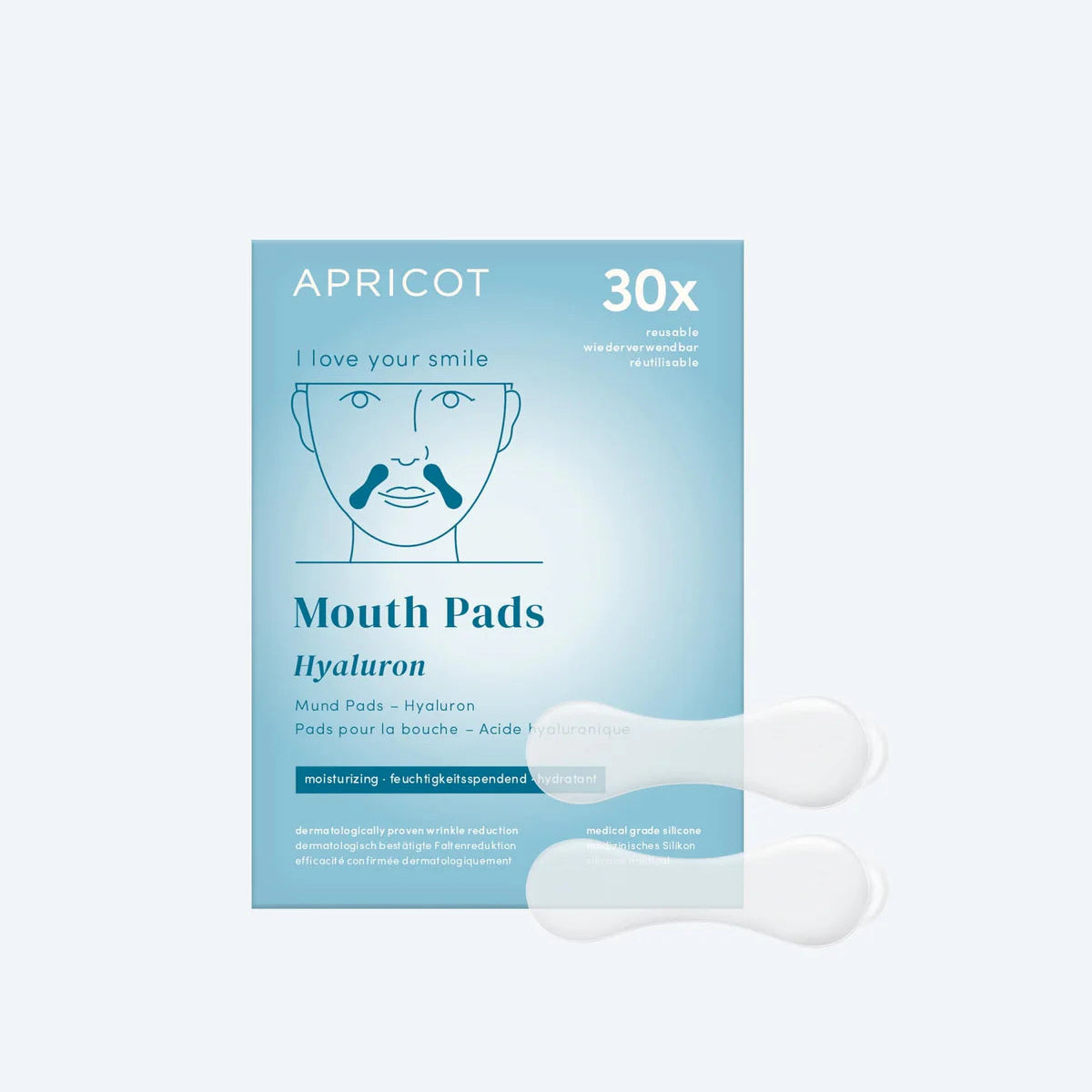 2 Patchs hydratant contour de la bouche à l'acide hyaluronique réutilisable